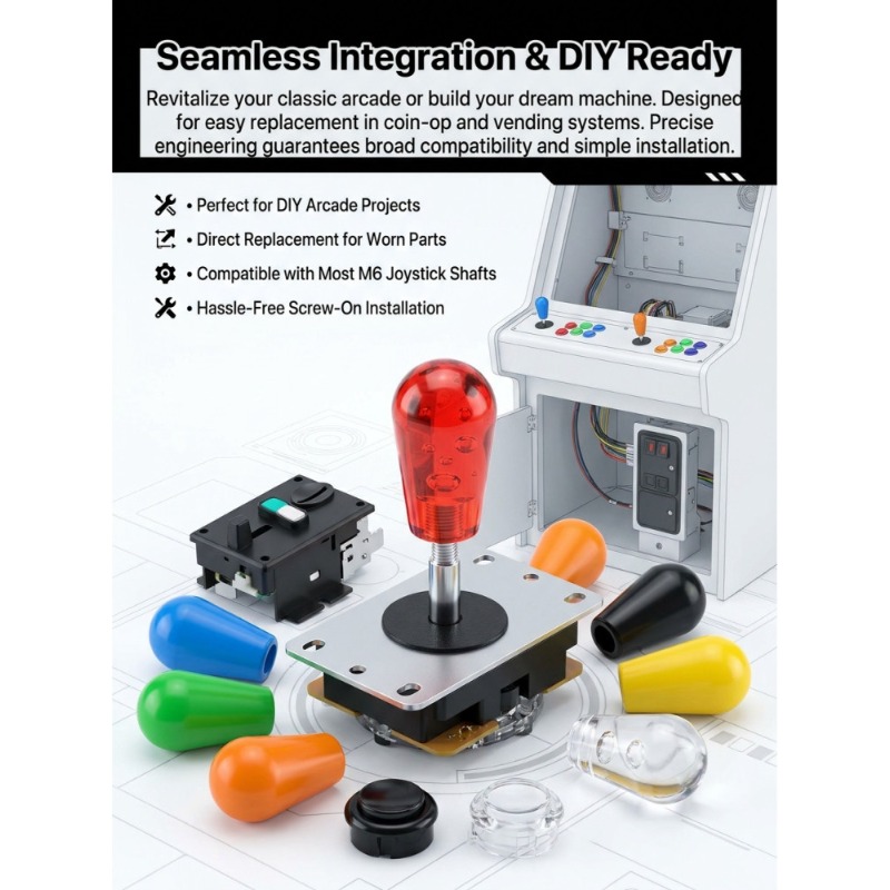 1 PCS M6 Joystick  American Ba - огляд і ціна Joystick Arcade Parts