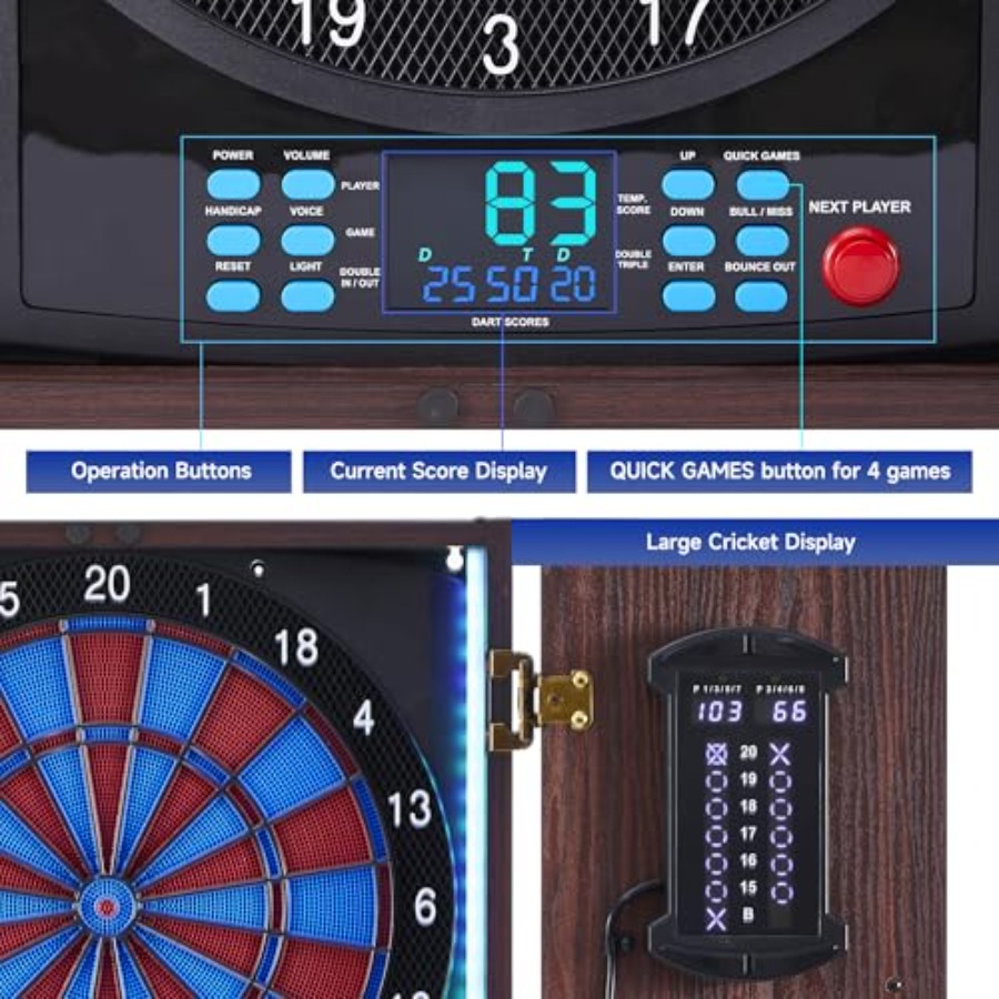 Electronic Dart Board with Cab - огляд і ціна Electronic Dartboard Cabinet