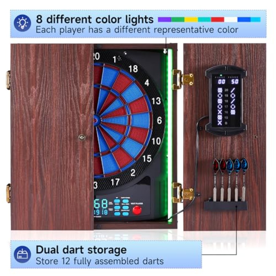 Electronic Dart Board with Cab - огляд і ціна Electronic Dartboard Cabinet