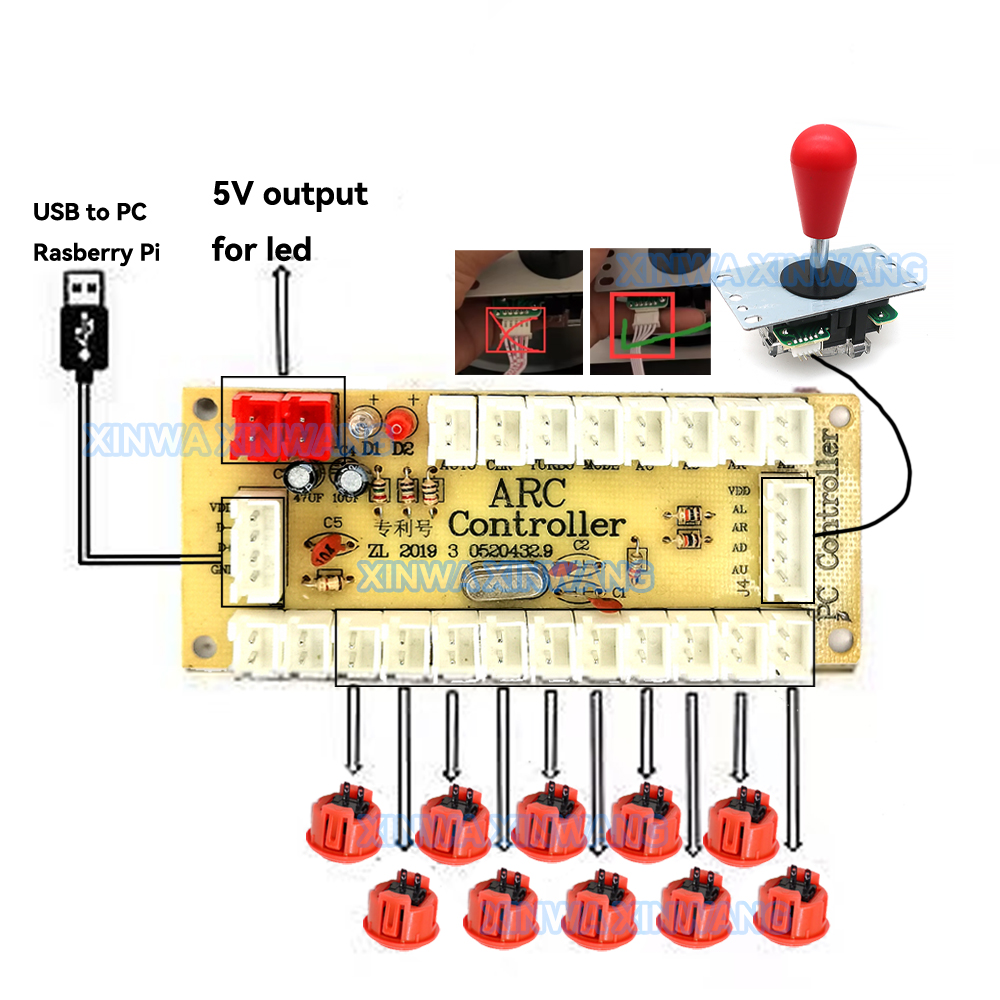 Copy SANWA Game Machine Arcade - огляд і ціна Arcade Button Pcb