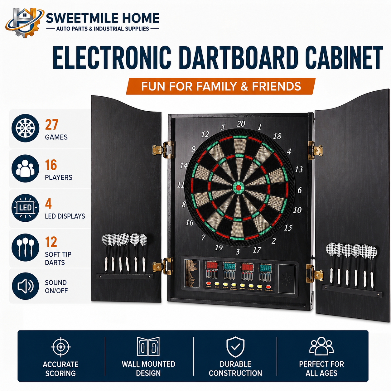 Wall Mounted Electronic Dartbo - огляд і ціна Electronic Dartboard Cabinet