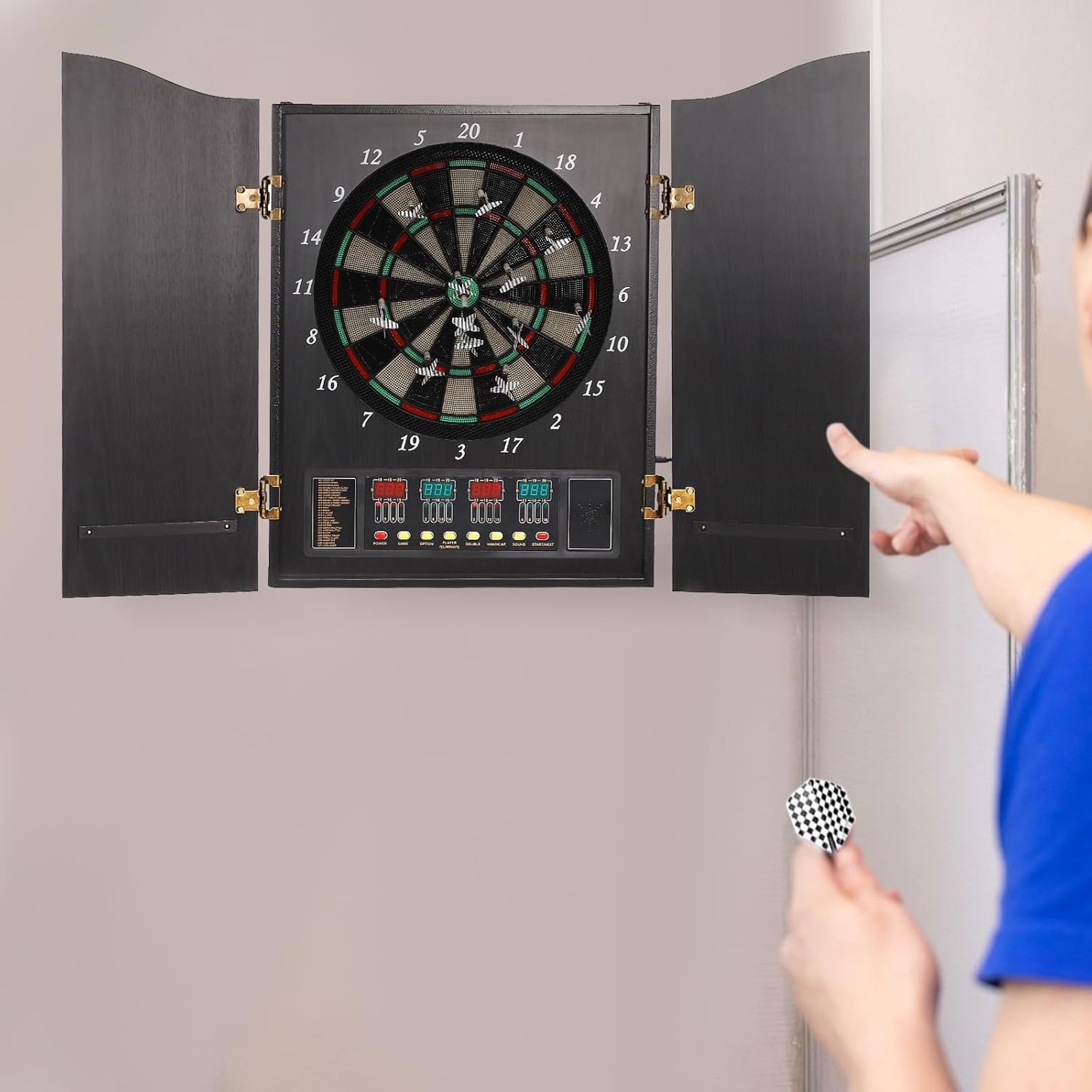 Wall Mounted Electronic Dartbo - огляд і ціна Electronic Dartboard Cabinet