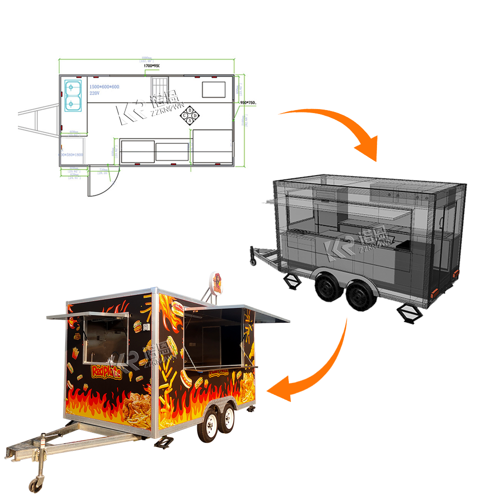 Customizable Food Trailer Manu - огляд і ціна Hot Dog Vending Cart