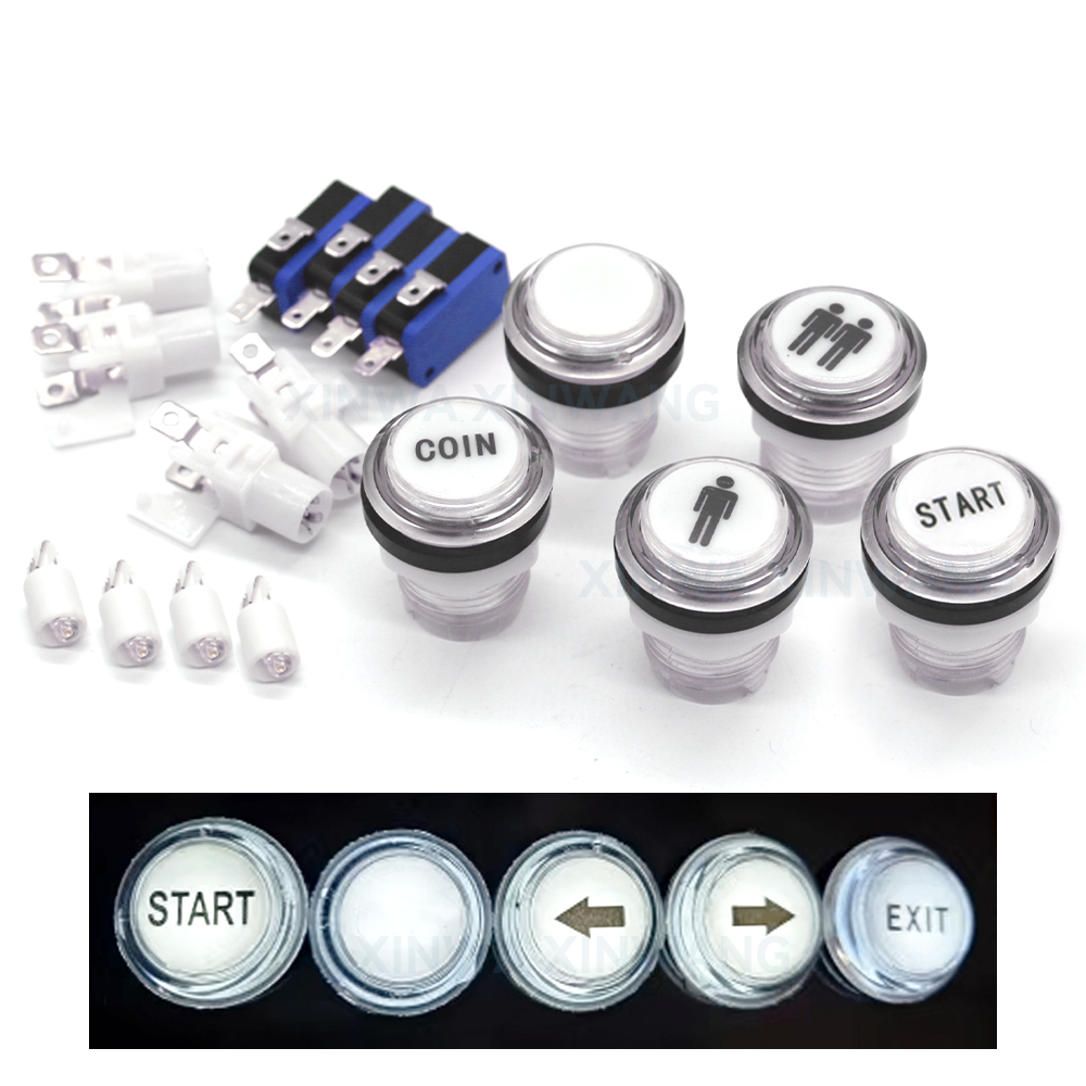 5V 12V Light Push Button 33mm  - огляд і ціна Arcade Button Pcb
